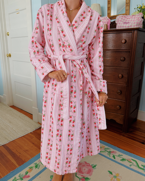 STRAWBERRY ROBE W/ MATCHING COOZIE!