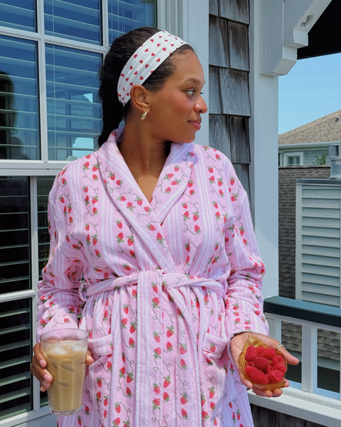STRAWBERRY ROBE W/ MATCHING COOZIE!