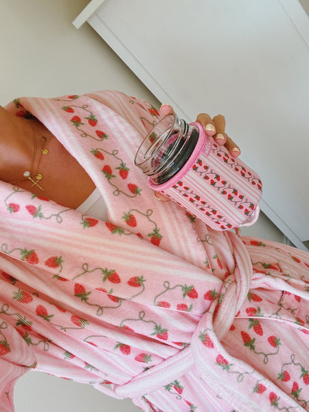 STRAWBERRY ROBE W/ MATCHING COOZIE!