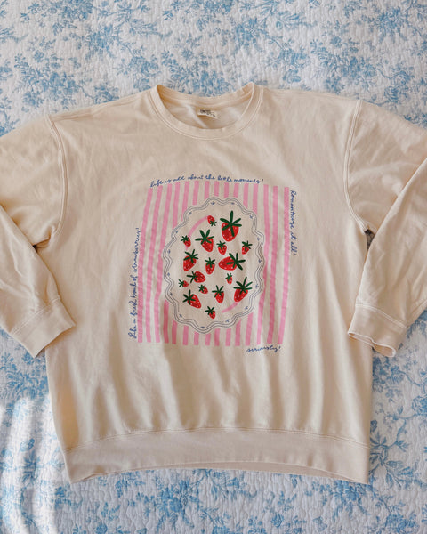 'SWEET LIKE STRAWBERRIES' LIGHTER WEIGHT CREWNECK