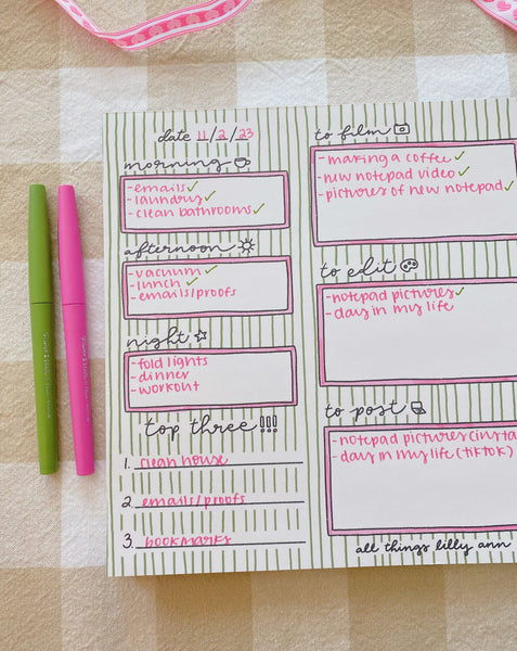 SMALL BUSINESS/CONTENT CREATOR DAILY PLANNER NOTEPAD