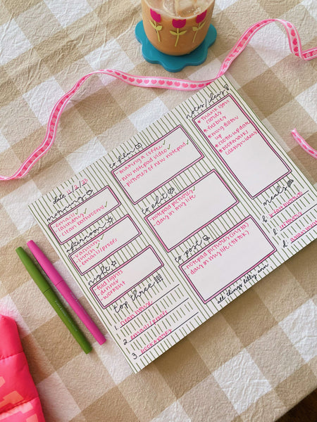 SMALL BUSINESS/CONTENT CREATOR DAILY PLANNER NOTEPAD