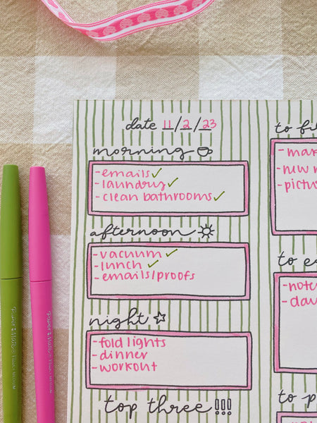 SMALL BUSINESS/CONTENT CREATOR DAILY PLANNER NOTEPAD
