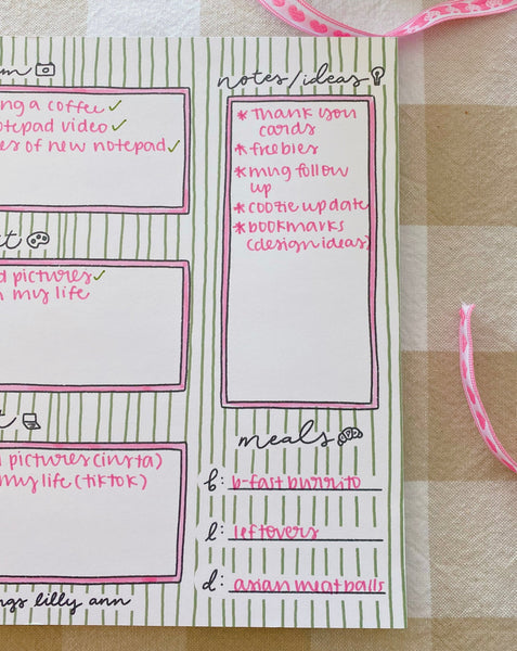 SMALL BUSINESS/CONTENT CREATOR DAILY PLANNER NOTEPAD