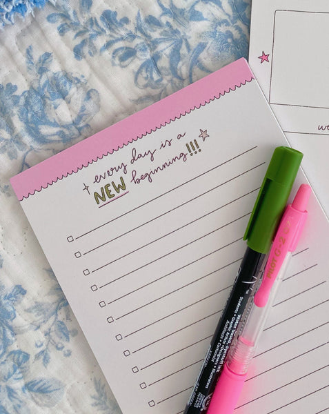 'EVERY DAY IS A NEW BEGINNING' CHECKLIST NOTEPAD