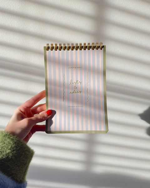 'LISTS AND IDEAS' SMALL SPIRAL NOTEPAD