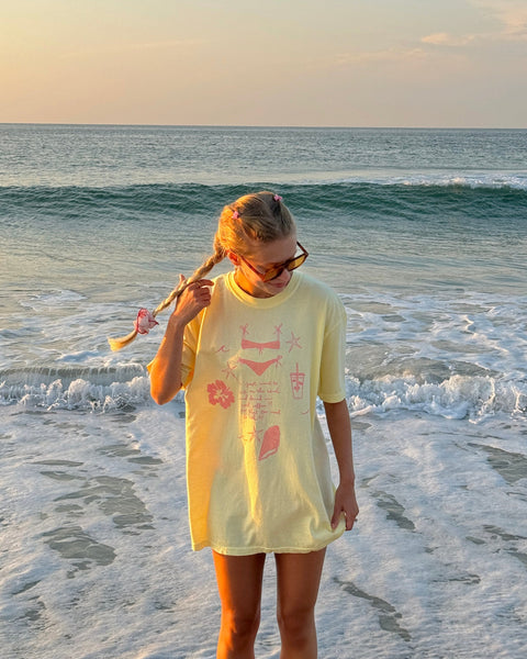 SUMMER YELLOW 'I JUST WANT TO SIT ON THE BEACH WITH AN ICED COFFEE'