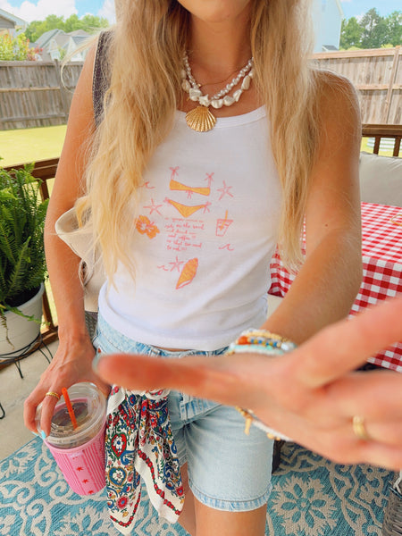 'I JUST WANT TO SIT ON THE BEACH WITH AN ICED COFFEE' TANK