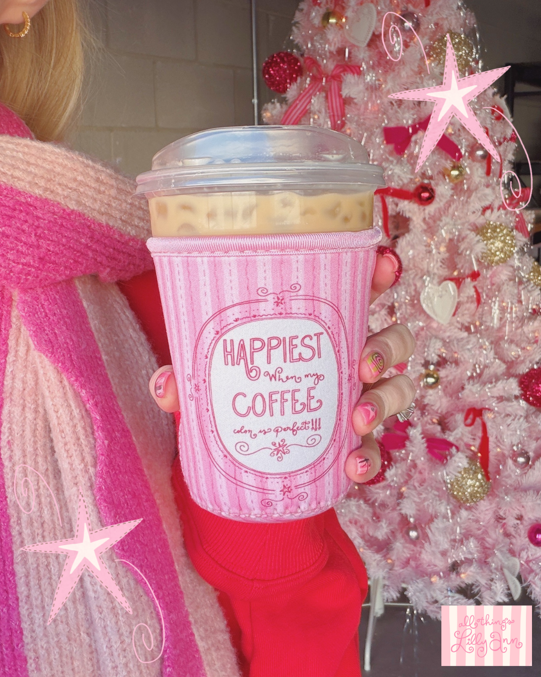 HAPPIEST WHEN MY COFFEE COLOR IS PERFECT ICED COFFEE COOZIE