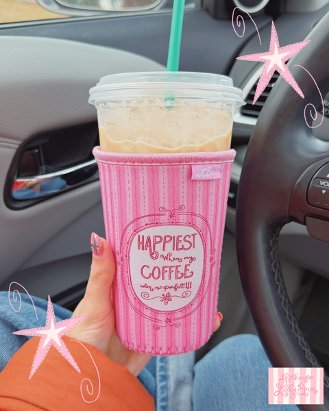 HAPPIEST WHEN MY COFFEE COLOR IS PERFECT ICED COFFEE COOZIE