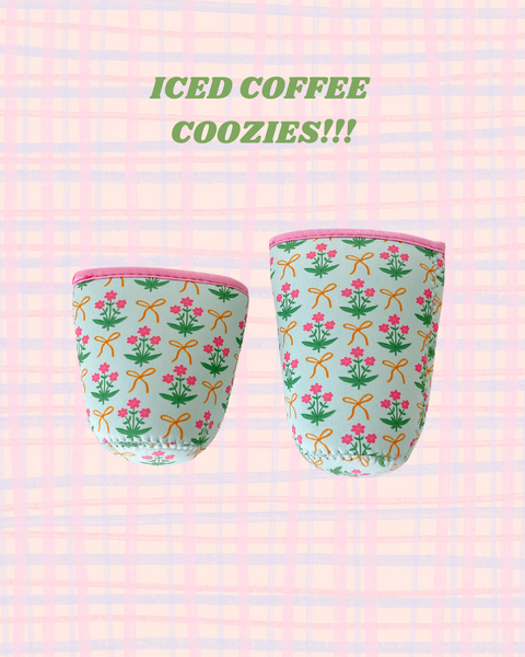 FLOWERS AND BOWS ICED COFFEE COOZIE