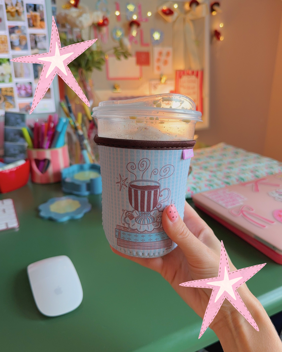 COZY READING GAL ESSENTIALS ICED COFFEE COOZIE