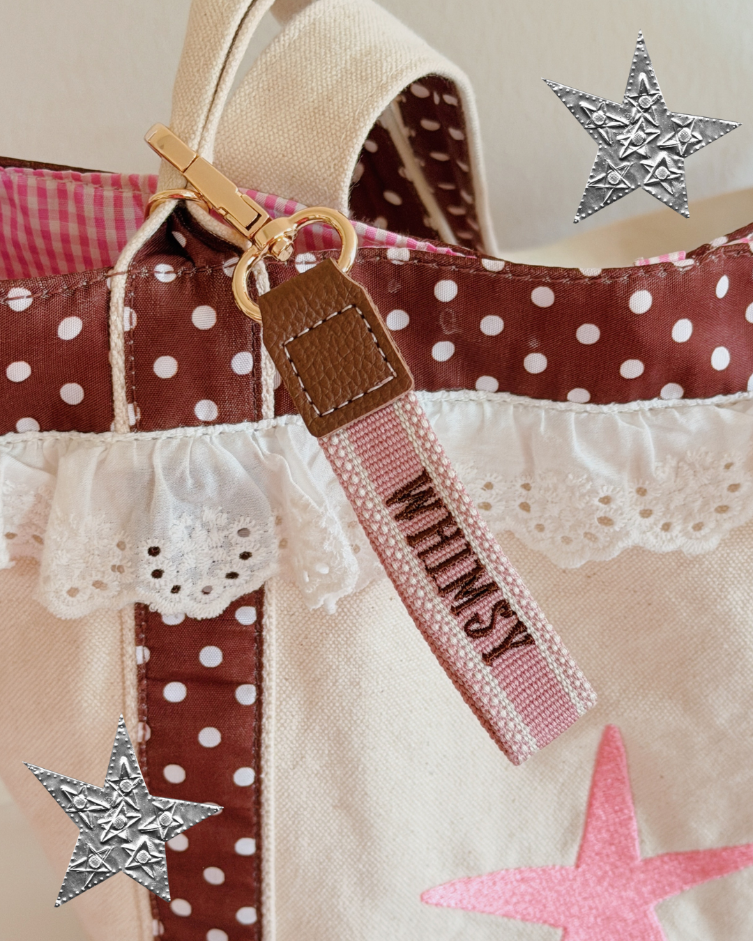 'WHIMSY' EMBROIDERED KEYCHAIN