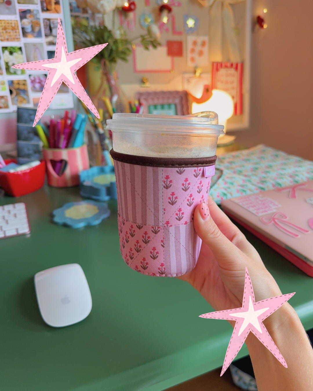 YOUR FAVORITE QUILTED ICED COFFEE COOZIE