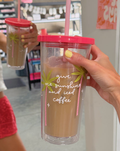 'GIVE ME SUNSHINE AND ICED COFFEE' TUMBLER