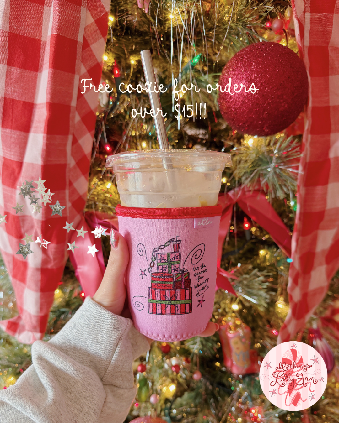 FREE PINK FRIDAY ICED COFFEE COOZIE (ORDERS OVER $25)