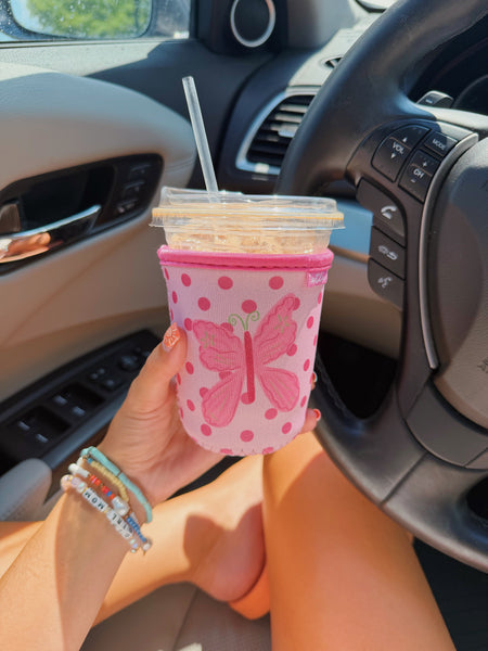 WHIMSY BUTTERFLY ICED COFFEE COOZIE