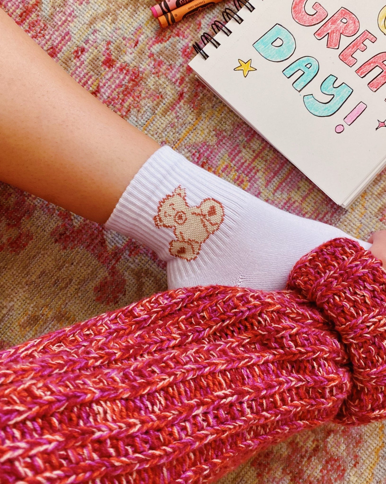 TEDDY BEAR ANKLE SOCKS