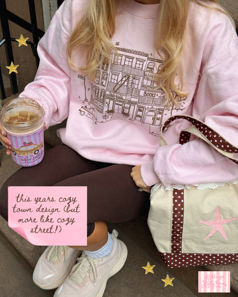 NYC COZY STREET LIGHT PINK CREWNECK
