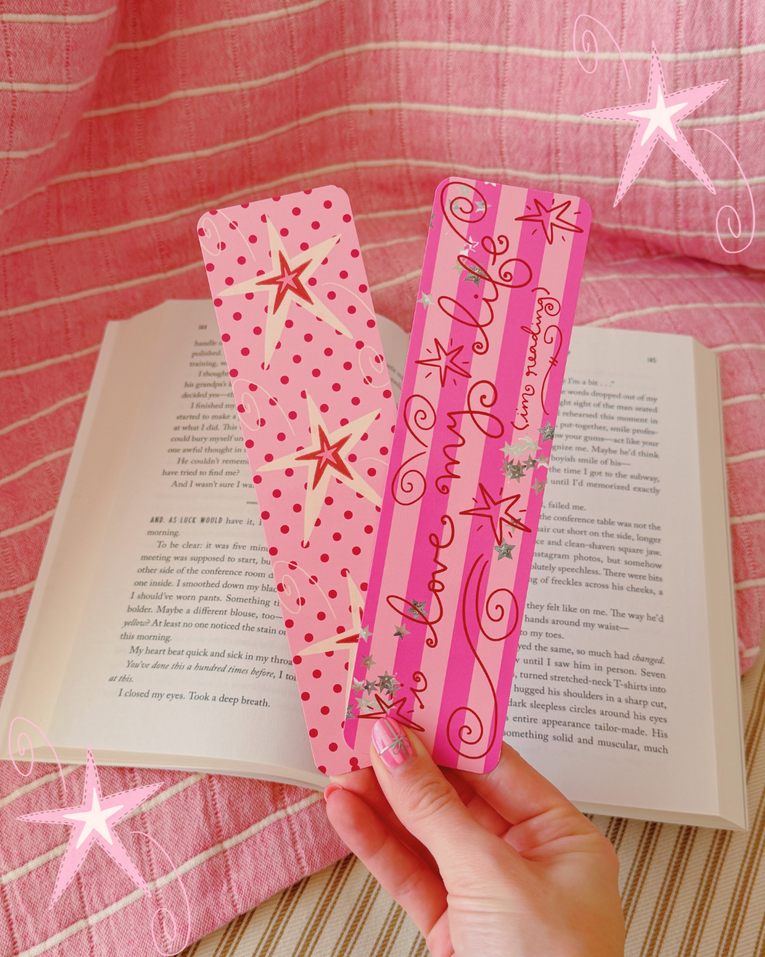 'I LOVE MY LIFE (I'M READING)' GIRLY BOOKMARK SET