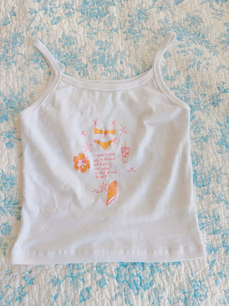 'I JUST WANT TO SIT ON THE BEACH WITH AN ICED COFFEE' TANK