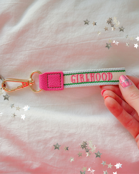 'GIRLHOOD' EMBROIDERED KEYCHAIN