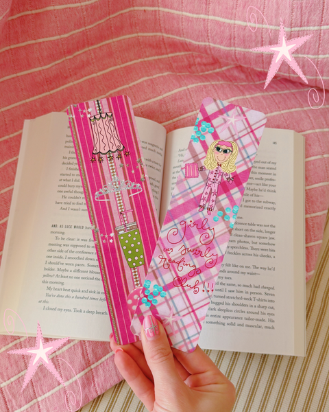 'GIRLY SWIRLY *COZY* READING CLUB' BOOKMARK SET