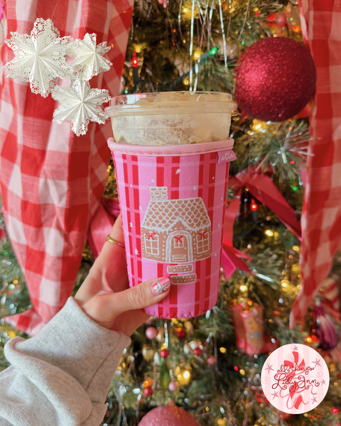 GINGERBREAD PLAID ICED COFFEE COOZIE