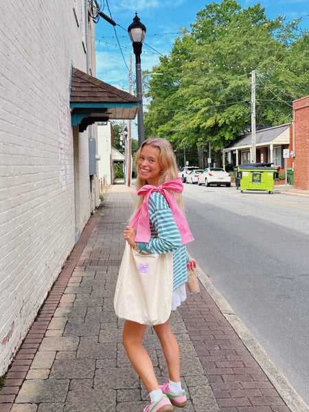 PINK BOW TOTE BAG