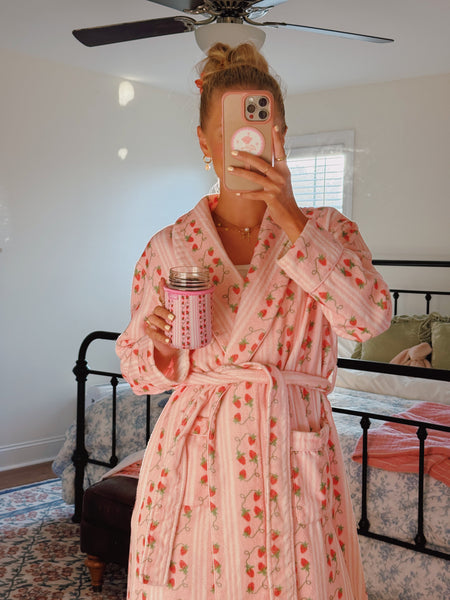 STRAWBERRY ROBE W/ MATCHING COOZIE!