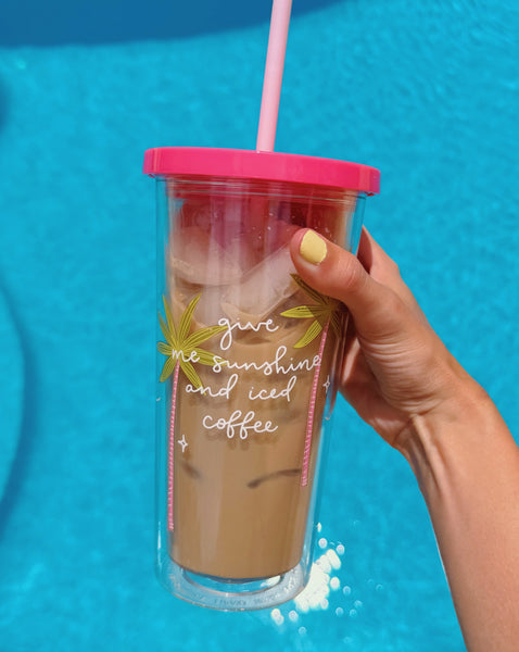 'GIVE ME SUNSHINE AND ICED COFFEE' TUMBLER