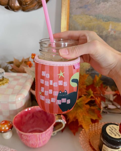 ‘NO TRICKS JUST TREATS’ ICED COFFEE COOZIE