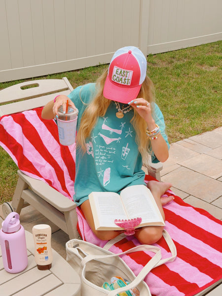 'I JUST WANT TO SIT ON THE BEACH WITH AN ICED COFFEE' TEE