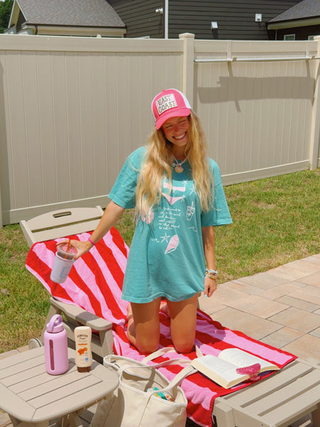 'I JUST WANT TO SIT ON THE BEACH WITH AN ICED COFFEE' TEE