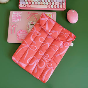 ORANGE CUTIE BOW 13"/14" LAPTOP PUFF