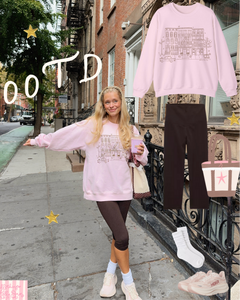 NYC COZY STREET LIGHT PINK CREWNECK