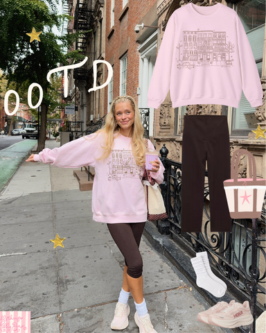 NYC COZY STREET LIGHT PINK CREWNECK