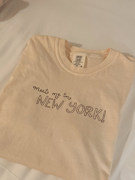 'MEET ME IN NEW YORK' CREAMY TEE
