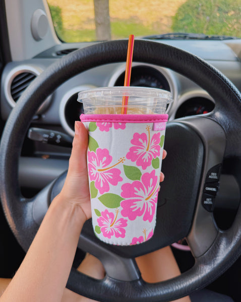 HIBISCUS FLOWERS ICED COFFEE COOZIE