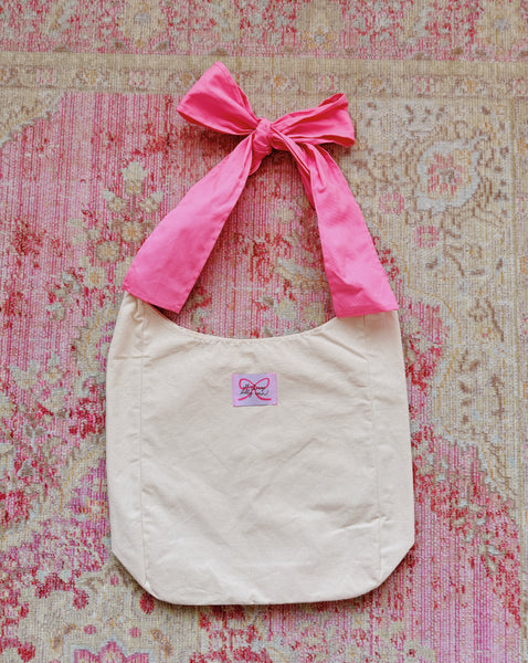 PINK BOW TOTE BAG