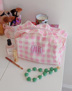 GINGHAM RUFFLE POUCH