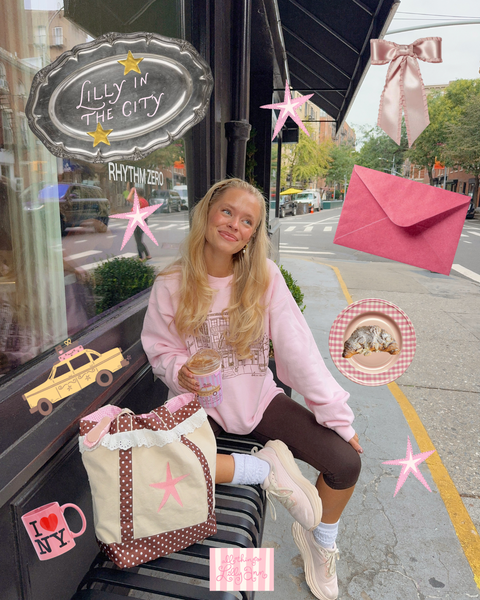 NYC COZY STREET LIGHT PINK CREWNECK