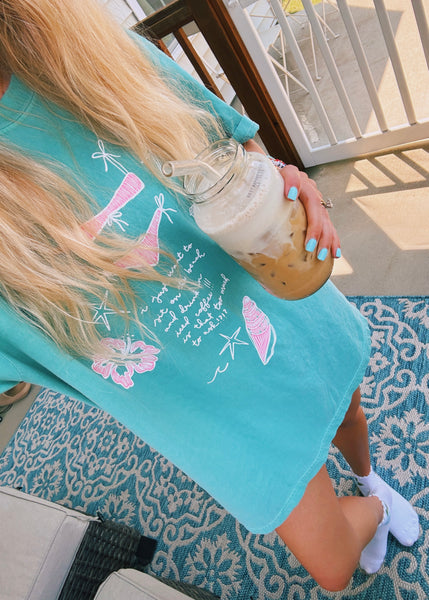 'I JUST WANT TO SIT ON THE BEACH WITH AN ICED COFFEE' TEE