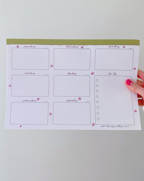 NEW WEEKLY PLANNER NOTEPAD