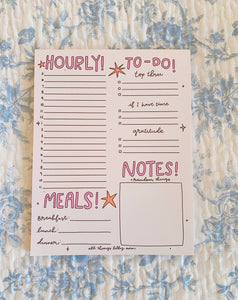 NEW HOURLY/DAILY PLANNER NOTEPAD (8.5X11)