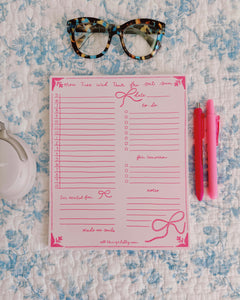 FEELIN' FANCY PINK BOWS DAILY NOTEPAD