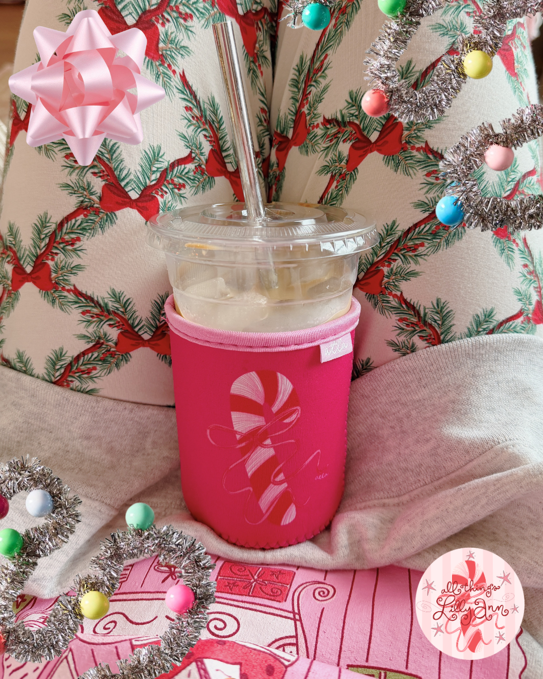 CUTIE CANDY CANE ICED COFFEE COOZIE