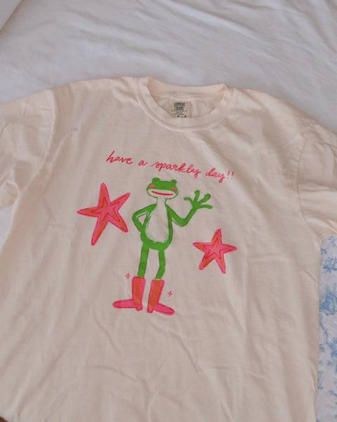 OOPSIE SALE: 'HAVE A SPARKLY DAY' FROG IN BOOTS TEE