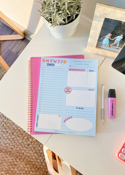 Student Daily Planner Notepad