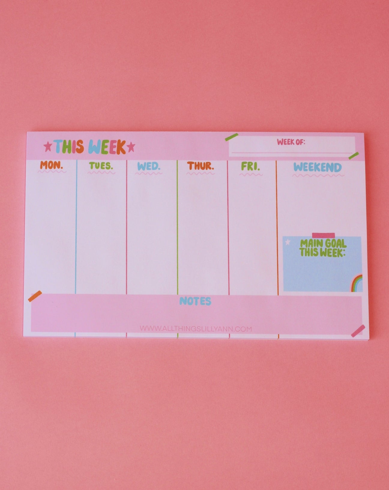 WEEKLY PLANNER NOTEPAD All Things Lilly Ann